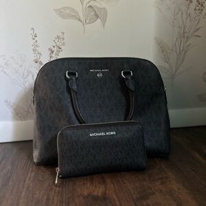 Michael Kors Black Satchel Bag with Monogram